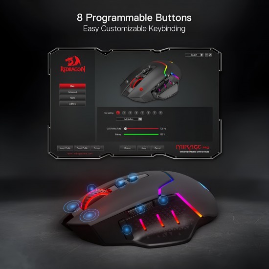 Mouse Wireless Redragon Pro M690 Black